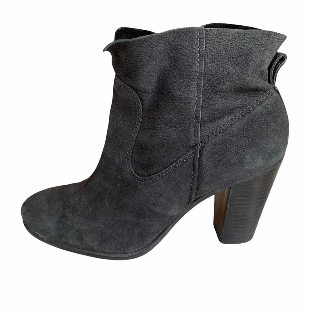 Vince Camuto Fiena slouchy black brushed leather booties 8